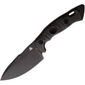 Fobos 49 Alaris Black Fixed Blade Knife Carbon Handles