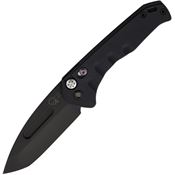 Medford 206SPT42AB Auto Swift Black Button Lock Knife Black Handles