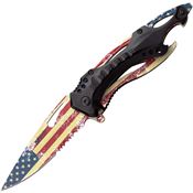 Mtech A705AF Assist Open Linerlock Knife with Flag Handles