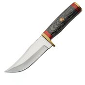 Pakistan 2034438 Hunter Smoked Mosaic Satin Fixed Blade Knife Black Handles