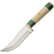 Pakistan 20344410 Green Mosiac Hunter 20344410 Satin Fixed Blade Knife Camel/Green Handles