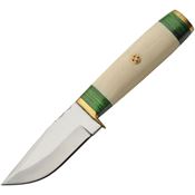 Pakistan 2034447 Green Mosiac Hunter Satin Fixed Blade Knife Camel/Green Handles
