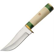 Pakistan 2034448 Green Mosaic Hunter Satin Fixed Blade Knife Camel/Green Handles