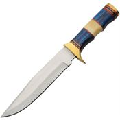 Pakistan 203457 Sailor's Delight Hunter Satin Fixed Blade Knife Blue Wood Handles