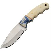 Pakistan 203461 Seaside Hunter Satin Fixed Blade Knife White Handles