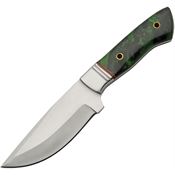 Pakistan 203463 Emerald Wave Hunter Satin Fixed Blade Knife Green/Black Handles