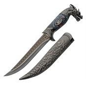 Rite Edge 211564 Roaring Dragon Dagger Stainless Fixed Blade Knife Blue/Silver Handles