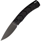 Piranha 14BKT Auto X Black Button Lock Knife Black Handles