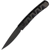 Piranha 15BKT Auto Virus Black Button Lock Knife Black Handles