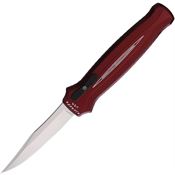 Piranha 19R Auto Rated-R OTF Mirror Knife Burgundy Handles