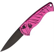 Piranha 2PKT Auto Fingerling Button Lock Knife Black/Pink Handles