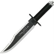 Rambo 9424 First Blood II John Rambo Sawback Fixed Blade Knife Black Handles