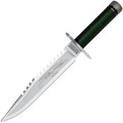 Rambo 9431 Mini Rambo First Blood Bowie Satin Fixed Blade Knife OD Green Handles