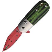 Rough Rider 2547 Angry Watermelon Assist Open Linerlock Knife Black/Green Handles