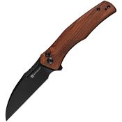 SenCut 210114 Watauga Button Lock Wood Black Knife Cuibourtia Handles