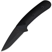 Tassie Tiger AUSB Skinner Black Fixed Blade Knife Black Handles