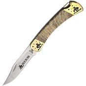 Yellowhorse 407 End of the Trail Buck 110 Mammoth Lockback Knife Mammoth Tooth Handles