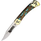 Yellowhorse 409 Zombie Custom Buck 110 Lockback Knife Cholla Cactus Handle with Sleeping Beauty Arizona Turquoise