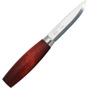Mora 2408 Classic No 1 Satin Fixed Blade Knife Red Handles