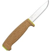 Mora 2458 Floating Hi Vis Gre Satin Fixed Blade Knife Green Handles