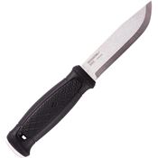 Mora 2472 Garberg Satin Fixed Blade Knife Black Polymer Handles