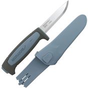 Mora 2638 Basic 511 Satin Fixed Blade Knife Blue/Gray Handles