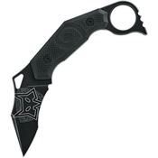 Fox 651 Karambit Slack Stonewash Fixed Blade Knife Black Handles