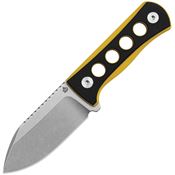 QSP 141A1 Canary Neck Stonewash Fixed Blade Knife Black/Yellow Handles