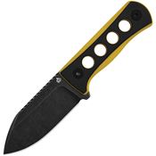 QSP 141A2 Canary Neck Black Fixed Blade Knife Black/Yellow Handles