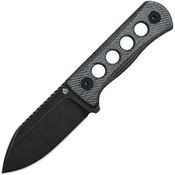 QSP 141D2 Canary Neck Black Fixed Blade Knife Denim Handles