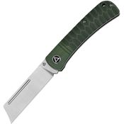 QSP 142A Hedgehog Slip Joint Satin Folding Knife Green Handles