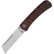 QSP 142D Hedgehog Slip Joint Satin Folding Knife Black/Red Handles