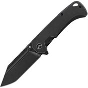 QSP 143B Rhino Framelock Knife Black Stonewashed Titanium Handles