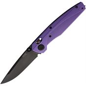 Acta Non Verba A100001P A100 A Lock Elmax Black DLC Folding Knife Purple Handles