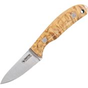 Casstrom 10618 Safari Stabalized Satin Fixed Blade Knife Curly Birch Handles