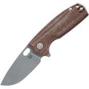 Fox 604MBR Core Linerlock Knife with Brown Micarta Handles