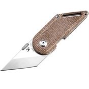 Kansept 3045A6 Pinkerton Dash Stonewashed Tanto Linerlock Knife Brown Handles