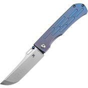 Kansept 1041A5 Reedus Sand Blasted Framelock Knife Blue Handles