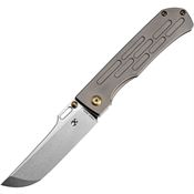 Kansept 1041A3 Reedus Stonewashed Framelock Knife Bronze Handles