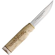 Marttiini 542014C Wild Reindeer Mirror Finish Fixed Blade Knife Curly Birch Handles