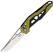 SRM 9225 Mecha 9225 Ambi Lock Bead Blast Folding Knife Black/Yellow Handles