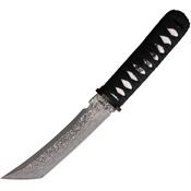 Tokisu 32623 Damask Tanto Satin Fixed Blade Knife Black Handles