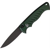 Piranha 1GT Auto Pocket Button Lock Knife Green Handles