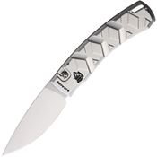 Piranha 14S Auto X Button Lock Knife Silver Handles