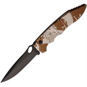 Piranha 10CT Auto Predator Button Lock Knife Camo Handles