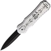 Piranha 8ST Auto Excalibur Tactical OTF Black Knife Silver Handles