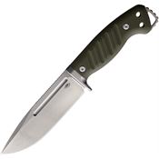 PMP 030 Warthog Stonewash Fixed Blade Knife OD Green Handles
