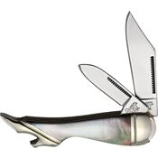 Queen City 011 Leg Abalone Folding Knife Black Pearl Handles