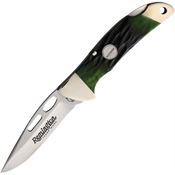 Remington 11005 Heritage Lockback Knife Green Jigged Bone Handles