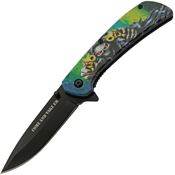 Rite Edge 300589GN Reaper Assist Open Linerlock Knife with Green Handles